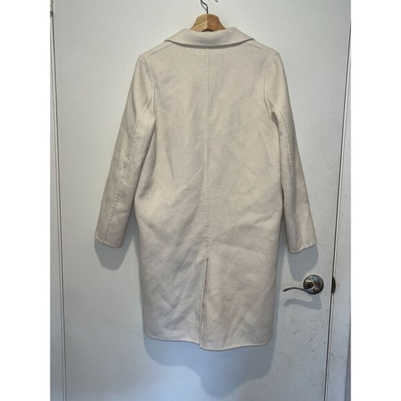 ZARA White Wool Double-Breast Oversize Long Coat Size XS Women - Picture 5 of 6